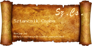 Sztancsik Csaba névjegykártya