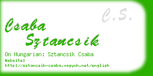 csaba sztancsik business card